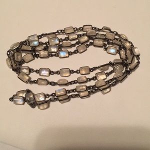 Beautiful Moonstones Linked Necklace